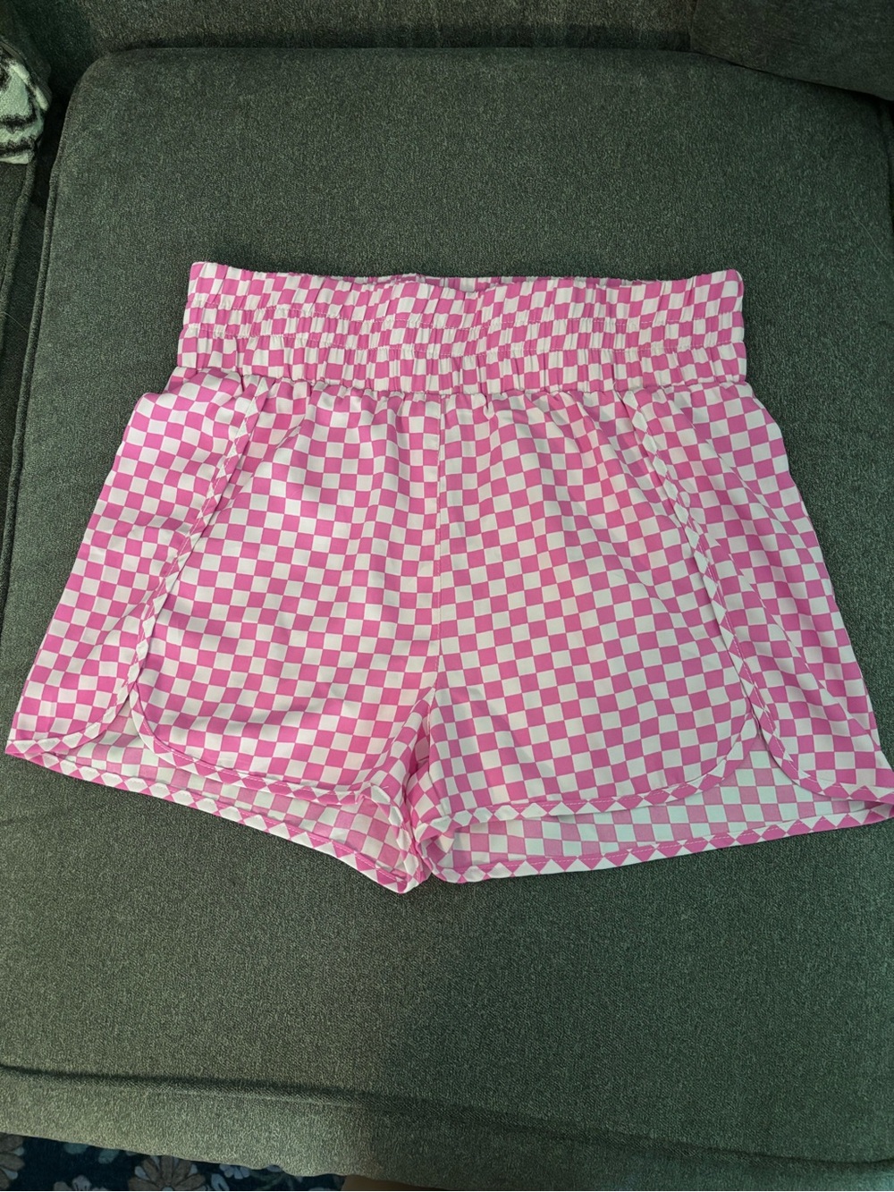 Women’s Pink Checkerboard Casual Shorts- no brand